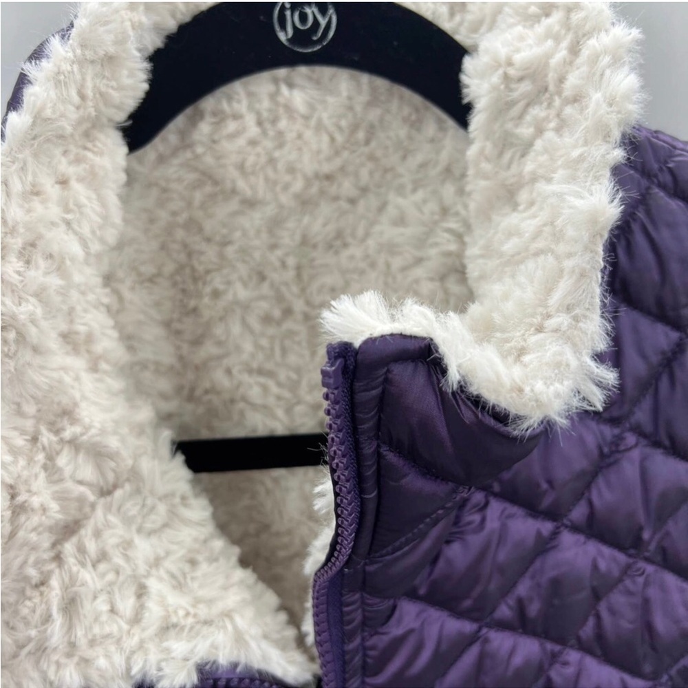 Steve Madden Quilted Purple Sherpa-Lined Vest - Picture 4 of 10